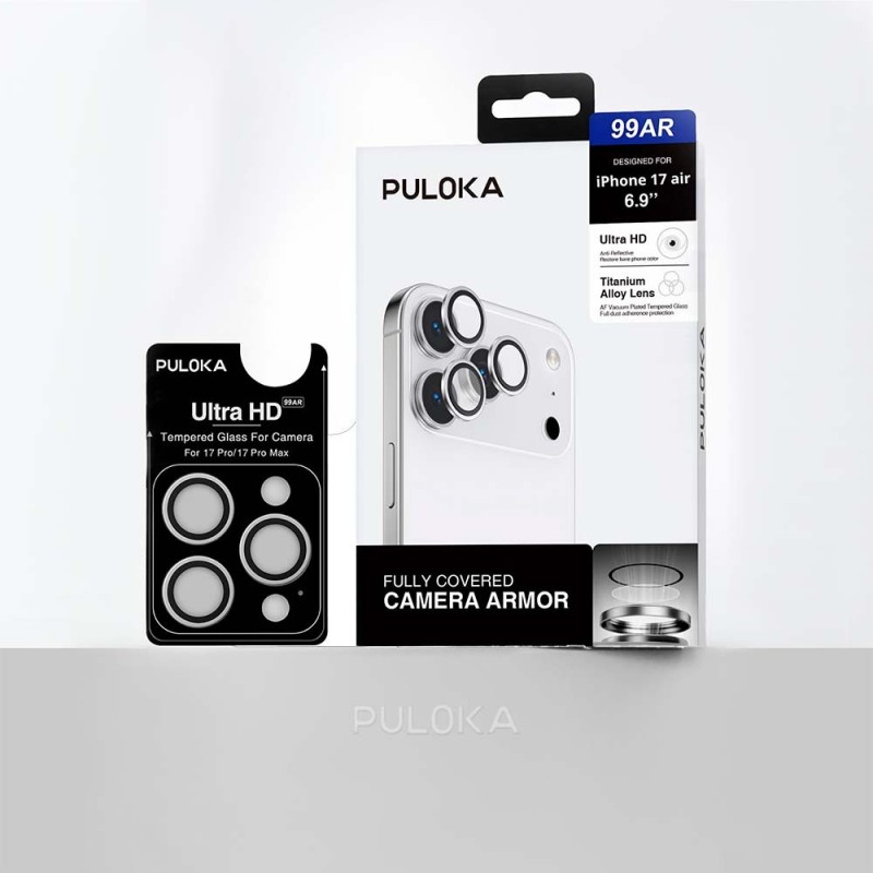 Protector de Cámara iPhone 17 Air’’ Puloka – Lente de Aleación de Titanio Ultra HD, Antirreflejo y Anti-Polvo