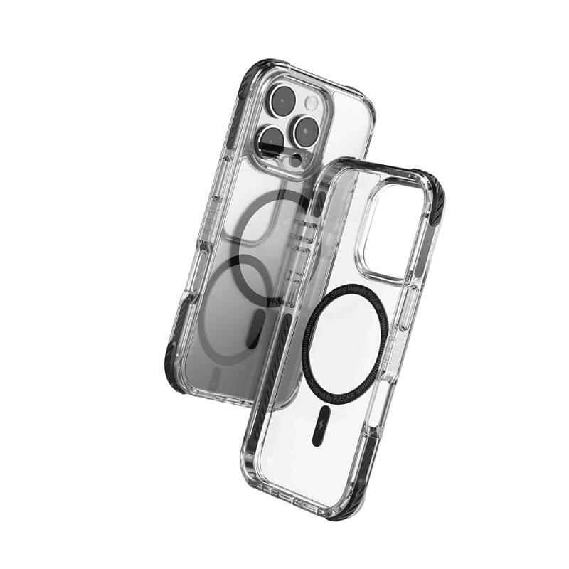 Funda para iPhone 15 Pro Max PULOKA DEFENDER Transparente MagSafe – Antigolpes color Negro
