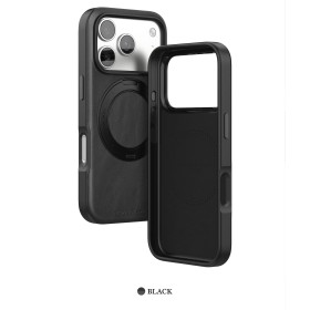 Compra al Por Mayor la Funda Puloka para iPhone 17 Pro Max de Cuero Magnética Business con Soporte 360° Color Negro