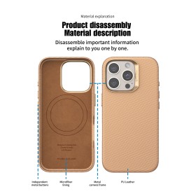 Funda PULOKA para iPhone 14 Pro Max Textura Fibra de Carbono con MagSafe