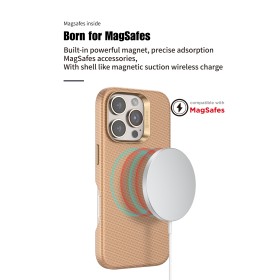 Funda PULOKA para iPhone 15 Pro Textura Fibra de Carbono con MagSafe