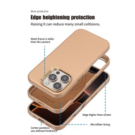 Funda PULOKA para iPhone 15 Pro Textura Fibra de Carbono con MagSafe