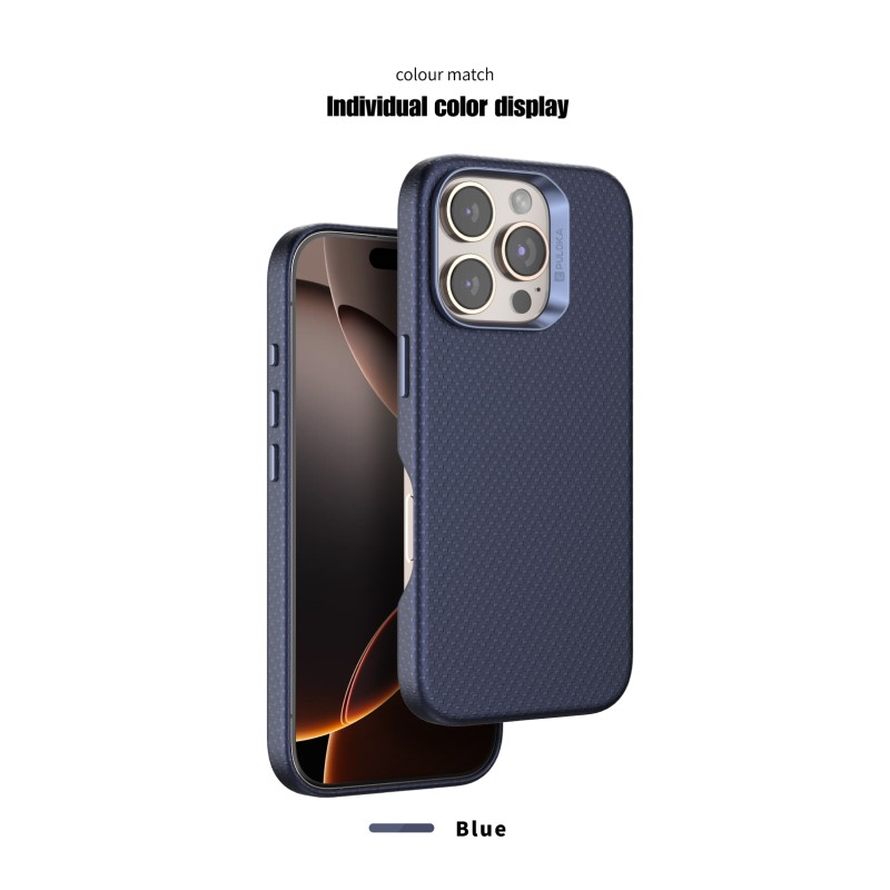 Funda PULOKA para iPhone 16 Textura Fibra de Carbono con MagSafe