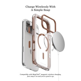 Funda PULOKA iPhone 17 Transparente Antigolpes con MagSafe (Borde de Color) Naranja