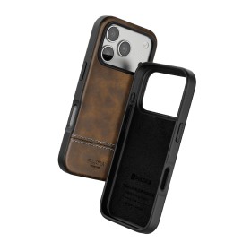 Compra al por mayor la funda PULOKA efecto piel para Samsung A57 color Marrón con bordado